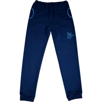 Betty Mode (ušito v ČR) Chlapecké tepláky bavlněné tmavě modré vrtulník
