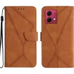 TT-TopTechnology Kožené pouzdro pro Motorola Edge 40 Neo hnědé, brown, model knížka, řada Embossed magnetic