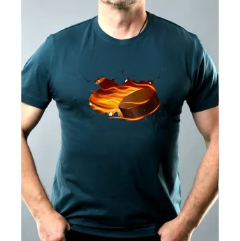 Pánské oblečení Hokej v srdci, V1 - Pánské tričko Basic - Nejoblíbenější - XL