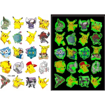 Odstranitelné tetování Dětské dočasné tetování - SVÍTÍCÍ VE TMĚ - POKÉMON - PIKACHU 5 (Značka: TAKARA TOMY)