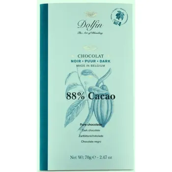 Čokoláda DOLFIN hořká čokoláda 88% kakaa 70 g (DOLFIN luxusní Belgická hořká čokoláda 88% kakaa 70 g)