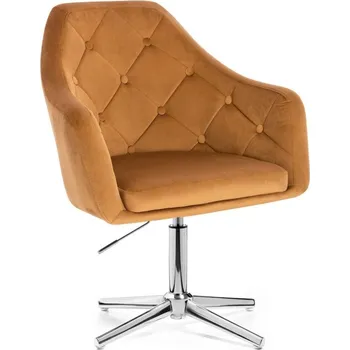 LuxuryForm DESIGN Křeslo ANDORA VELUR na stříbrném kříži - medové