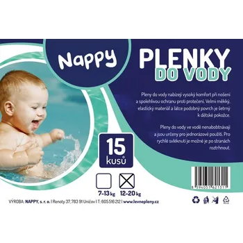 Plenkové kalhoty Nappy natahovací pleny do vody 12-20 kg 15 ks