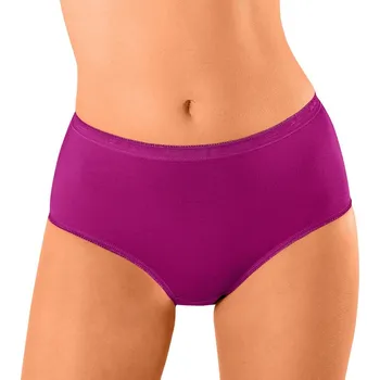 Kalhotky Blancheporte Sada 3 kalhotek maxi z pružné bavlny černý rybíz+lila+malina 38/40