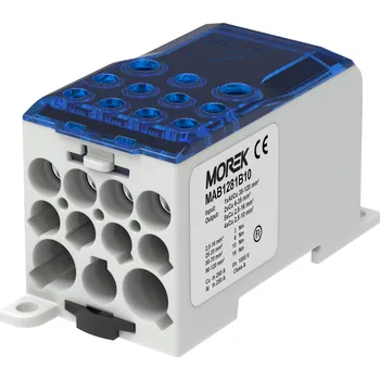 Rozvaděč MOREK Distribuční blok OJL 280A, vstup 1xAl/Cu120mm², výstup 2x35/5x16/4x10mm² modrý MAB1281B10