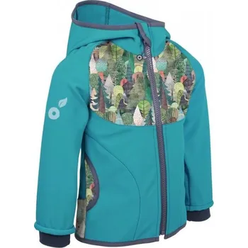 Chlapecká bunda Unuo (ušito v ČR) Dětská softshellová bunda s fleecem Unuo kouzelné stromy