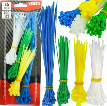 Stahovací páska Stahovací pásky 2,5 mm barevné 200 ks, Verke V86311