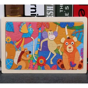 Puzzle Dřevěné puzzle pro nejmenší (L-24ks) - ZVÍŘÁTKA 2 (Značka: DATGO)