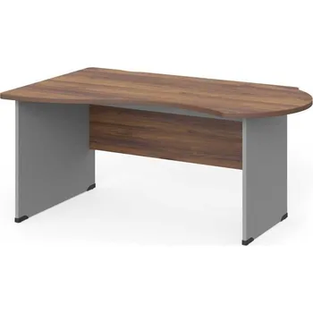 Psací stůl Rohový stůl Manager 160 x 100 cm, levý, ořech warmia / šedá