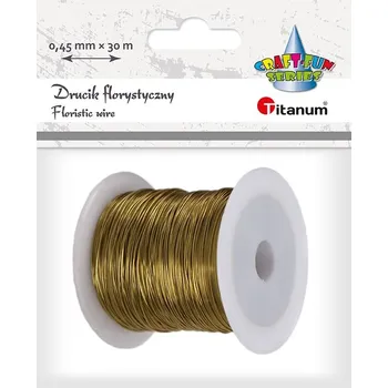 Floristický drát Titanum Floristický drát, zlatý, 0,45mm, 30m/role