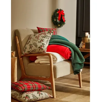 Napínací potah Blancheporte Fleecový hebký pléd bílá 220x240 cm