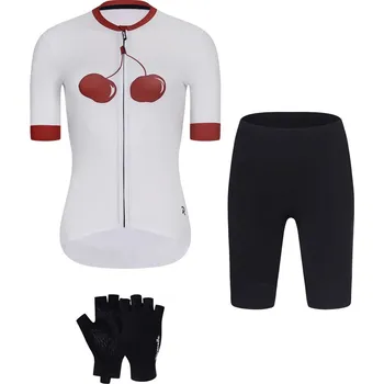 cyklistický dres RIVANELLE Cyklistický mega set - FRUIT LADY - bílá/červená/černá