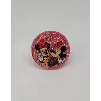 Prsten Prstýnek - MICKEY MOUSE - MICKEY A MINNIE - světle růžový (Značka: ZHEJIANG)