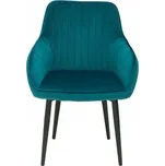 2SET jídelní židle TURIN tyrkysová samet