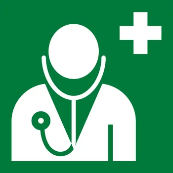 Lékař ISO 7010 samolepící vinylová fólie 150 x 150 mm