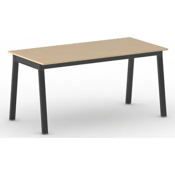 Psací stůl B2B Partner Jednací kancelářský stůl PRIMO BASIC, 160x80 cm, černá podnož, buk