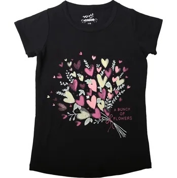 Dívčí tričko Dívčí tričko Wolf S2411B černé (kytice)