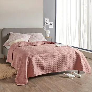 Napínací potah Oboustranný přehoz starorůžová 220x240 cm