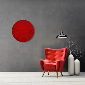 Obraz Kamohome Dřevěný obraz na zeď v abstraktním stylu UNIQUE Barva: Červená