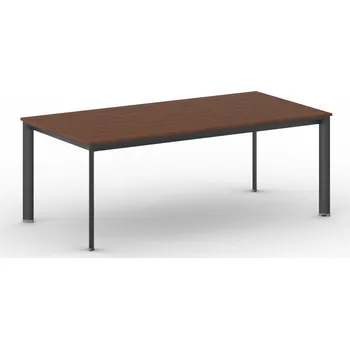 Psací stůl Jednací kancelářský stůl PRIMO INVITATION, 200x100 cm, černá podnož, třešeň