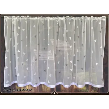 Záclona Vyšívaná voálová kusová záclona Triangle Krémová