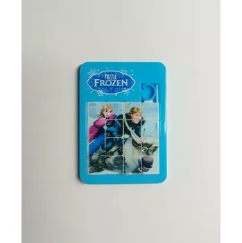 Kapesní posuvné puzzle 4 x 4 - LEDOVÉ KRÁLOVSTVÍ - Anna a Kristoff - modré (Značka: DATGO)