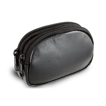 Peněženka Arwel Černá kožená dvouzipová etue 611-0368-60