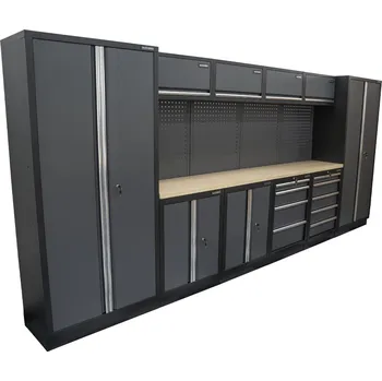 Matabro AKČNÍ SET Sestava 10 ks dílenského nábytku SET-CA01039 s dřevěnou pracovní deskou MB-TGW53