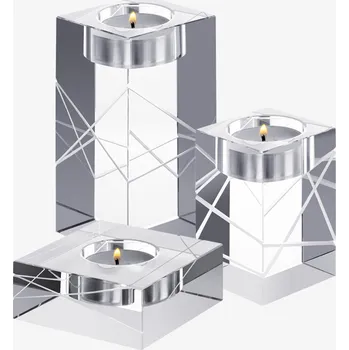 Sklenice Sada skleněných svícnů Kubism z českého křišťálu Preciosa