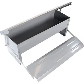 krmítko pro hospodářská zvířata VNT Electronics Nášlapné žlabové krmítko pro drůbež pozinkovaný plech 8,2 l