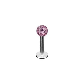 Piercing Šperky4U Piercing do brady s krystaly Crystals From Swarovski® LIGHT AMETHYST - LB01097-LA