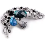 Luxusní brož 370020 modro-zelená, VELIKOST UNI