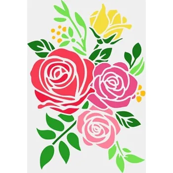 Šablona, KVĚTINY - RŮŽE 3, 29,7X21 cm, 1 kus