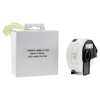 Kotouček do pokladny a tiskárny štítků TONERSYP etikety pro Brother DK-11201, 29mm x 90mm, 400ks, role, bílé