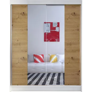 Šatní skříň Šatní skříň CAMINO II šířka 150 cm - bílá/dub artisan