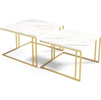 Konferenční stolek Konferenční stolky AMI II - bílá/zlatá
