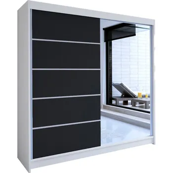 Šatní skříň Šatní skříň TALIN III šířka 180 cm - bílá/černá