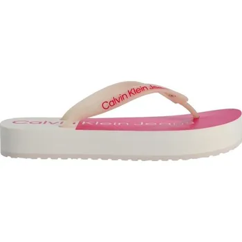 Dámská obuv Dámské žabky Calvin Klein BEACH SANDAL FLATFORM 37 Bílá, Růžová