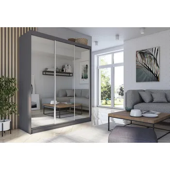 Šatní skříň Kvalitní Šatní Skříň Debora 180 cm Šedá