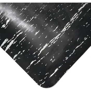 Rohožka FMT Černá gumová protiúnavová průmyslová rohož FLOMA Marble - 90 x 90 x 1,25 cm