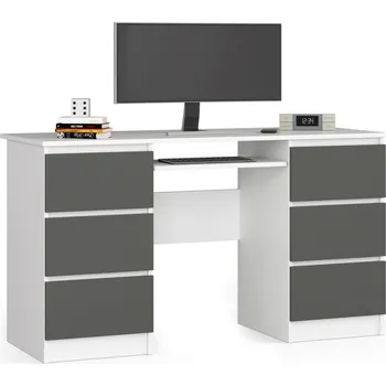 Počítačový stůl Počítačový stůl A-11 - bílá/grafit