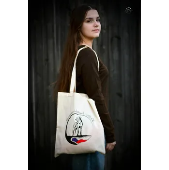 Nákupní taška Bavlněná taška natural, potisk: siluety+pes