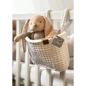 Příslušenství pro dětskou postel a kolébku Háčkovaný kapsář na postýlku Barva: Bílá