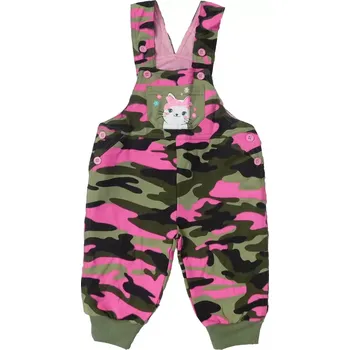 Dívčí tepláky s laclem Kugo ST8821 maskáč + růžová aplikace