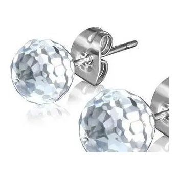 Náušnice Prosperk Náušnice ocelové pecky čiré kuličky S3094