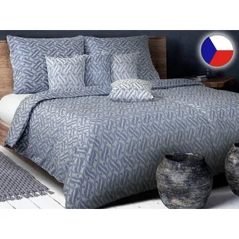 Povlečení Damaškové povlečení EXCELLENT 70x90, 140x200 DIAMANT Půlnoční modrostříbrná