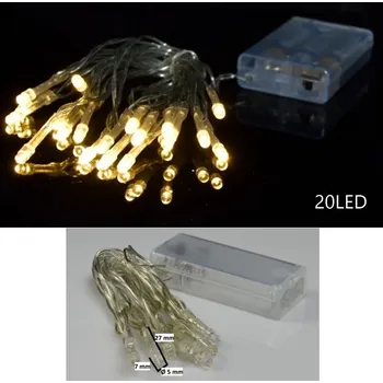 Vánoční dekorace Řetěz na baterie teplá bílá 20 LED 3 m vnitřní