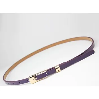 Opasek Tenký dámský opasek z PU kůže - Fialová