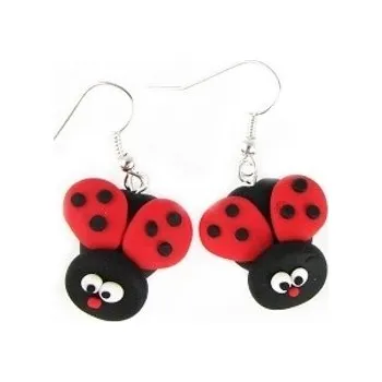 Náušnice Fimos Náušnice fimo letící berušky S2078