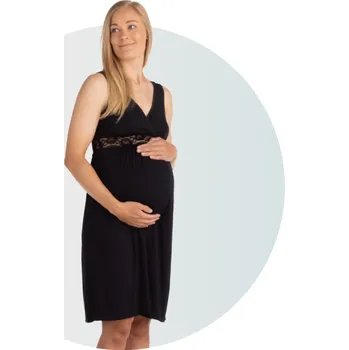 Těhotenská podprsenka Carriwell Těhotenská a kojicí noční košilka černá XL